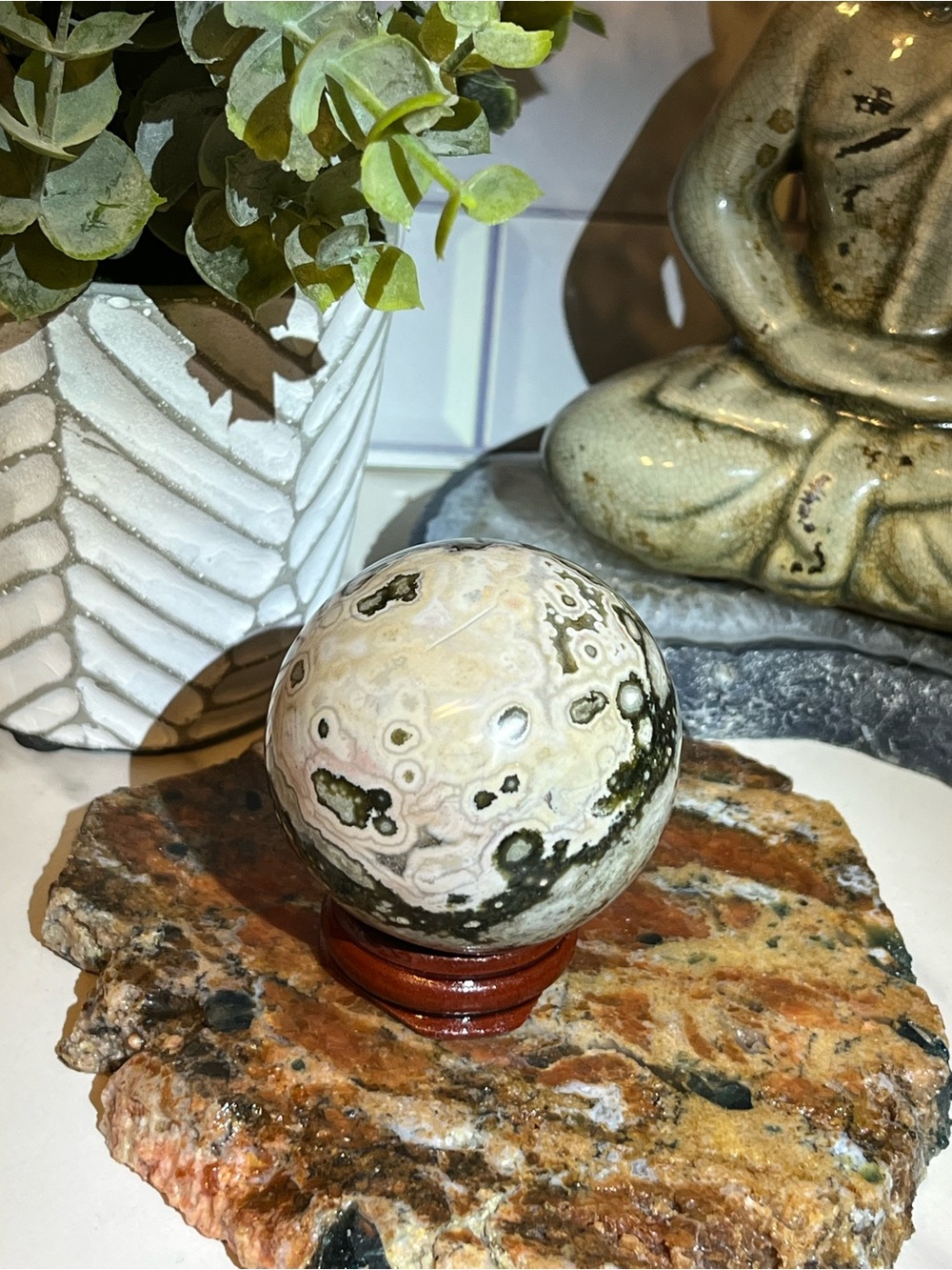 Beautiful 7th VeinOcean Jasper Sphere